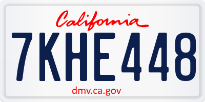 CA license plate 7KHE448
