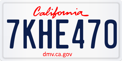 CA license plate 7KHE470
