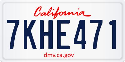 CA license plate 7KHE471