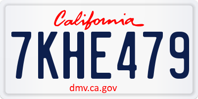 CA license plate 7KHE479