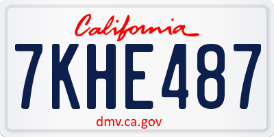 CA license plate 7KHE487