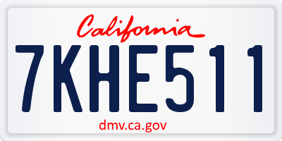 CA license plate 7KHE511