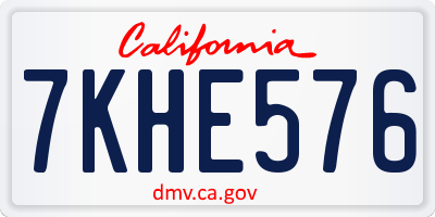 CA license plate 7KHE576
