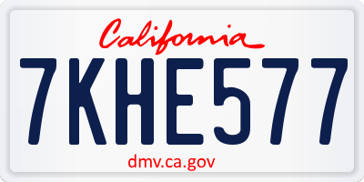 CA license plate 7KHE577