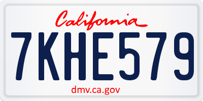 CA license plate 7KHE579