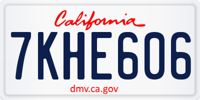 CA license plate 7KHE606