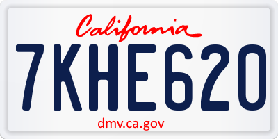 CA license plate 7KHE620