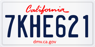 CA license plate 7KHE621