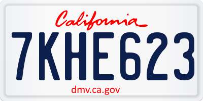 CA license plate 7KHE623