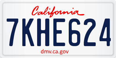 CA license plate 7KHE624