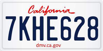 CA license plate 7KHE628