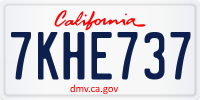 CA license plate 7KHE737