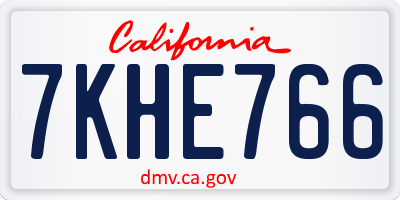 CA license plate 7KHE766