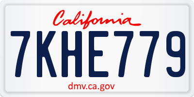 CA license plate 7KHE779