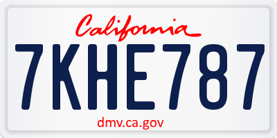 CA license plate 7KHE787