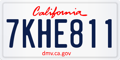 CA license plate 7KHE811