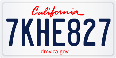 CA license plate 7KHE827