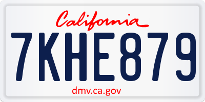 CA license plate 7KHE879