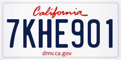 CA license plate 7KHE901