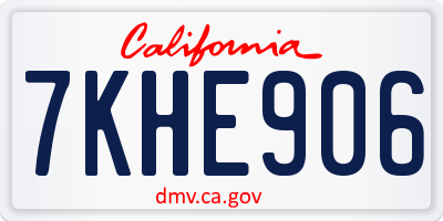 CA license plate 7KHE906