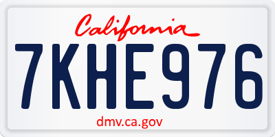 CA license plate 7KHE976