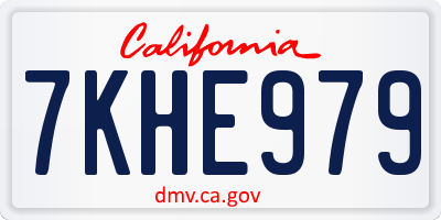 CA license plate 7KHE979