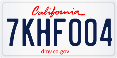 CA license plate 7KHF004