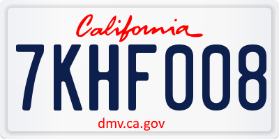 CA license plate 7KHF008