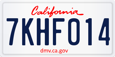 CA license plate 7KHF014