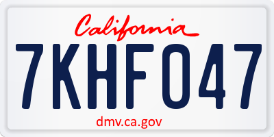 CA license plate 7KHF047