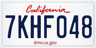 CA license plate 7KHF048
