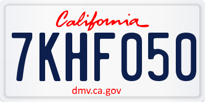 CA license plate 7KHF050