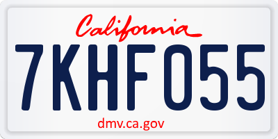 CA license plate 7KHF055