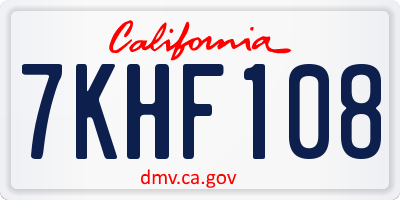 CA license plate 7KHF108