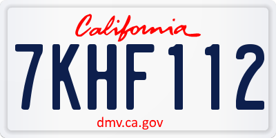 CA license plate 7KHF112