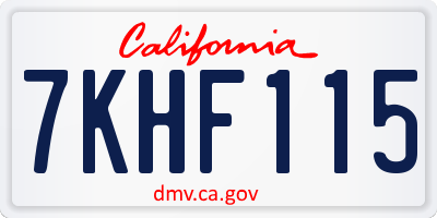 CA license plate 7KHF115