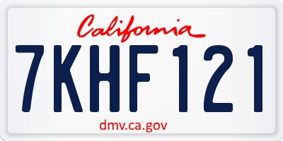 CA license plate 7KHF121