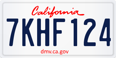 CA license plate 7KHF124