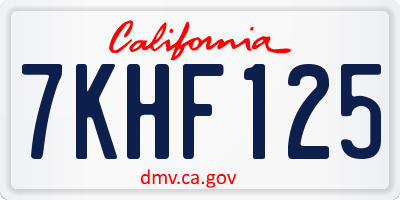 CA license plate 7KHF125