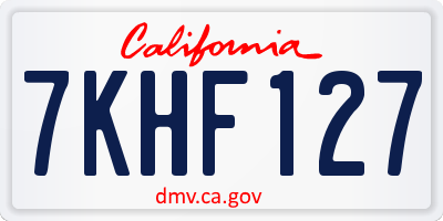 CA license plate 7KHF127