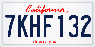 CA license plate 7KHF132