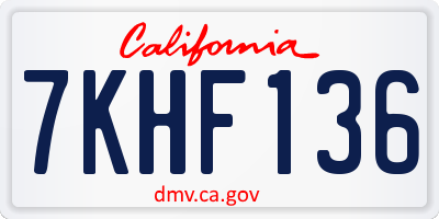 CA license plate 7KHF136