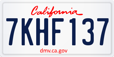 CA license plate 7KHF137