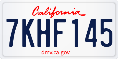 CA license plate 7KHF145
