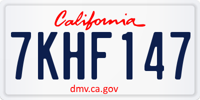 CA license plate 7KHF147