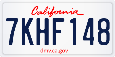 CA license plate 7KHF148