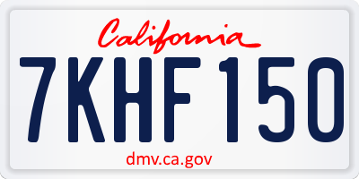 CA license plate 7KHF150