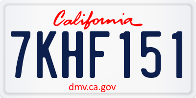 CA license plate 7KHF151