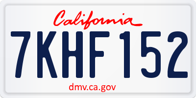 CA license plate 7KHF152