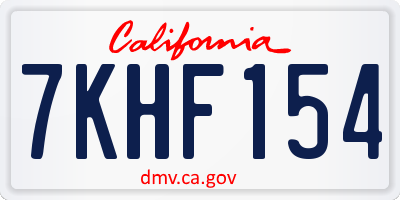 CA license plate 7KHF154